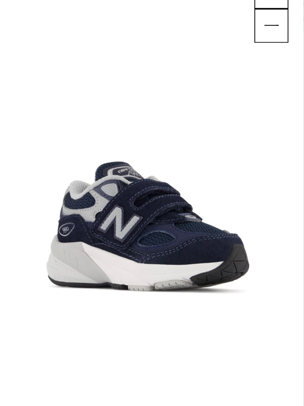 New Balance Kids Navy and Gray Velcro Athletic Sneakers